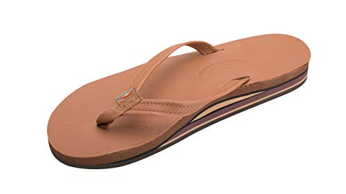 Rainbow Sandals Women’s Double Layer Premier Leather Narrow Strap w/Arch, Tan/Brown, Ladies 11/10.5-11.5 B(M) US | Amazon (US)