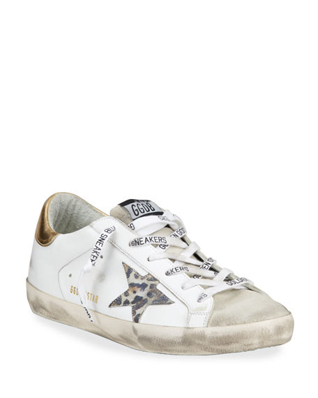 Golden Goose Superstar Leo-Star Leather Low-Top Sneakers | Neiman Marcus