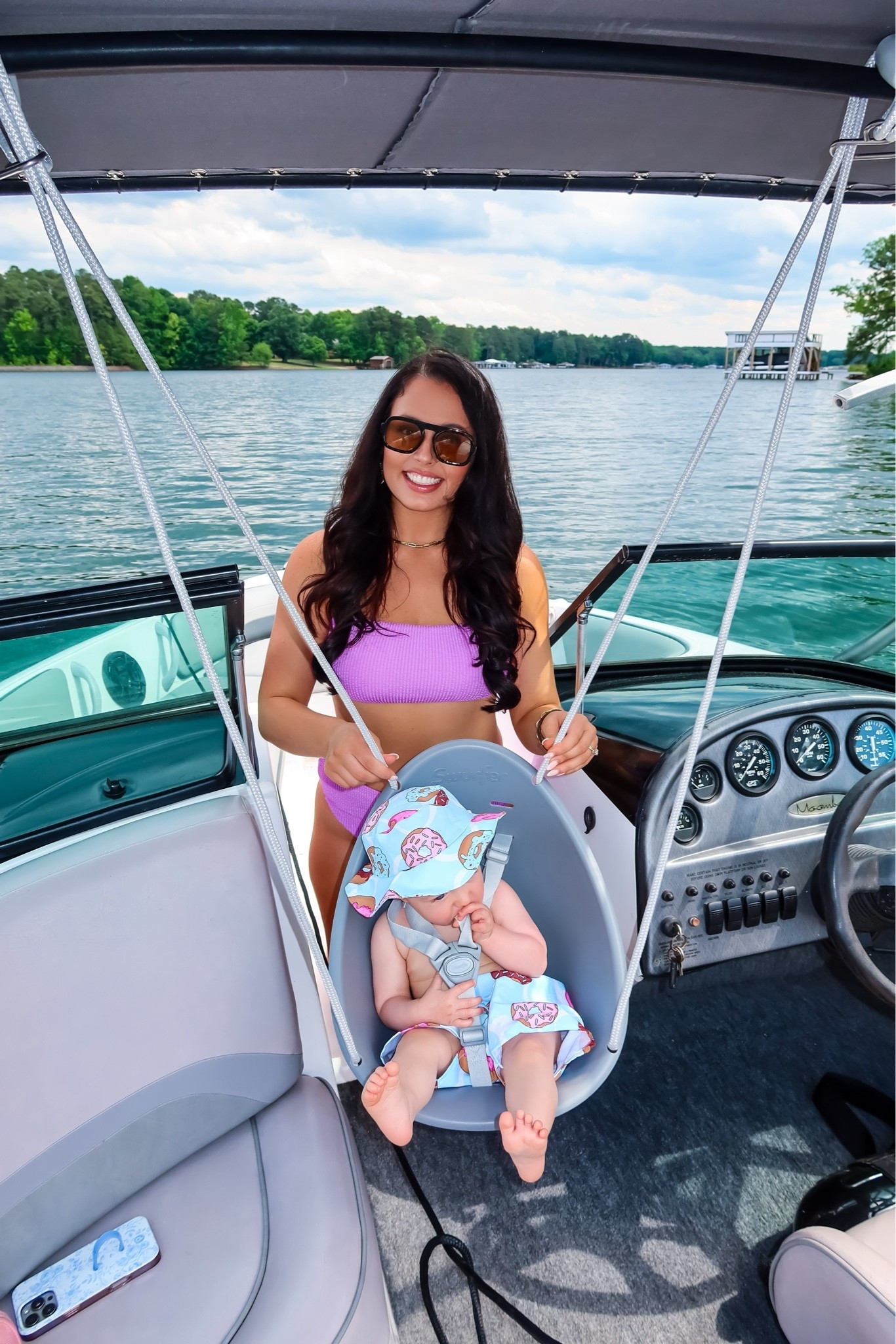 Under $20 Amazon high waisted swim swift (medium), baby coconut boat swing for summer and under $10 baby boy donut swim trunks and hat

#LTKSaleAlert #LTKBaby #LTKSwim