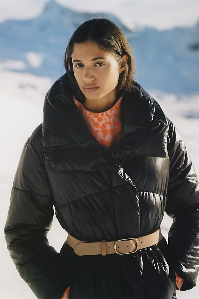 Mariska Faux Leather Puffer Coat | Anthropologie (US)