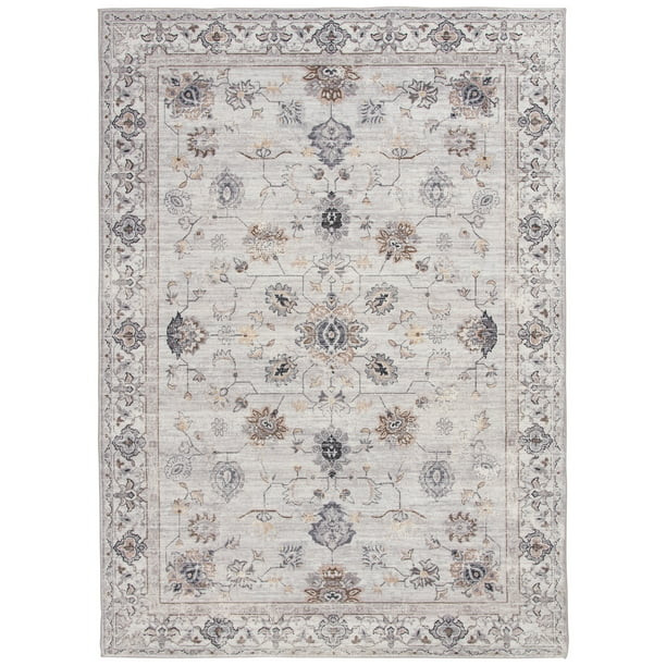 Better Homes & Gardens 8'x10' Persian Blooms Ivory Faux Fur Area Rug | Walmart (US)