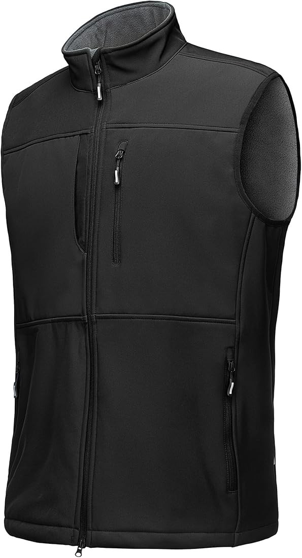 Outdoor Ventures Men's Running Vest Outerwear, Lightweight Windproof Fleece-Lined Softshell Sleev... | Amazon (US)