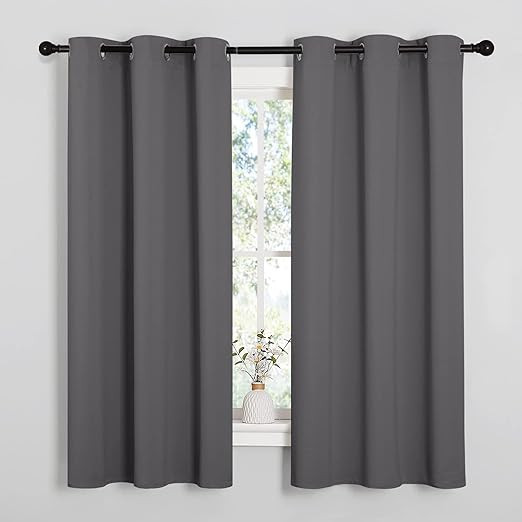 NICETOWN Thermal Insulated Grommet Blackout Curtains for Bedroom (2 Panels, W42 x L63 -Inch, Grey... | Amazon (US)