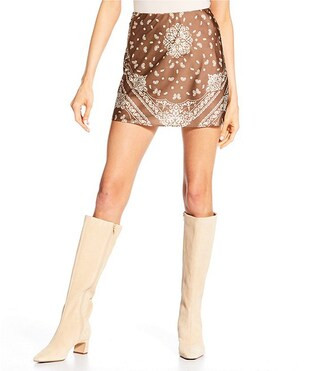 Gianni Bini Charlie Coordinating Bandana Printed Satin Mini Skirt | Dillard's | Dillard's