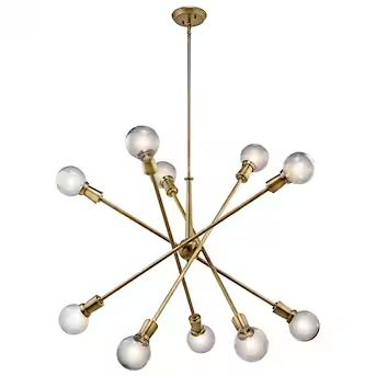 Kichler Armstrong 10-Light Natural Brass Modern/Contemporary Chandelier | Lowe's