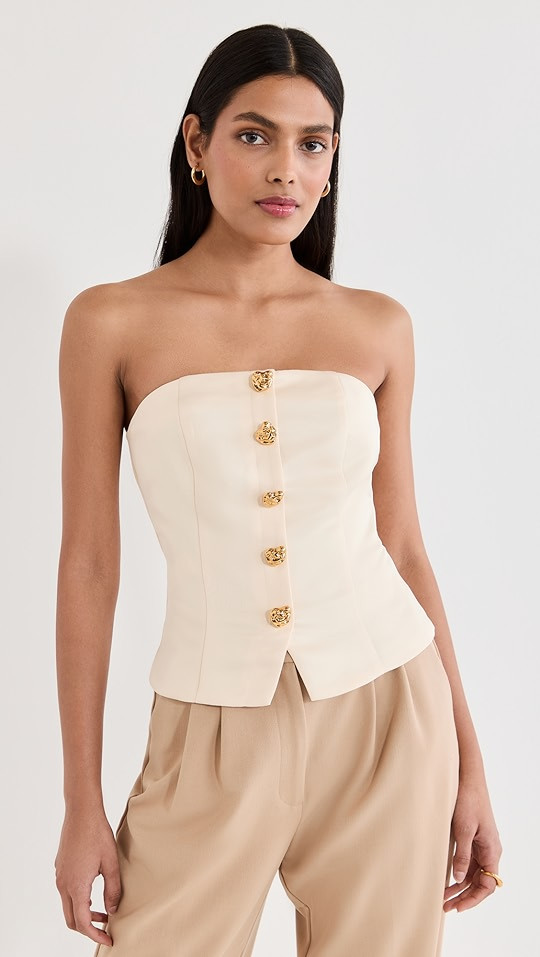 Strapless Button Accent Corset | Shopbop