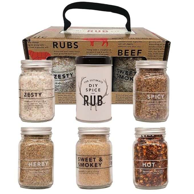 Rock the Food DIY BBQ Rub Kit 5 Spice Blends (Spicy, Sweet & Smokey, Hot, Zesty, and Herbs) | Gif... | Amazon (US)