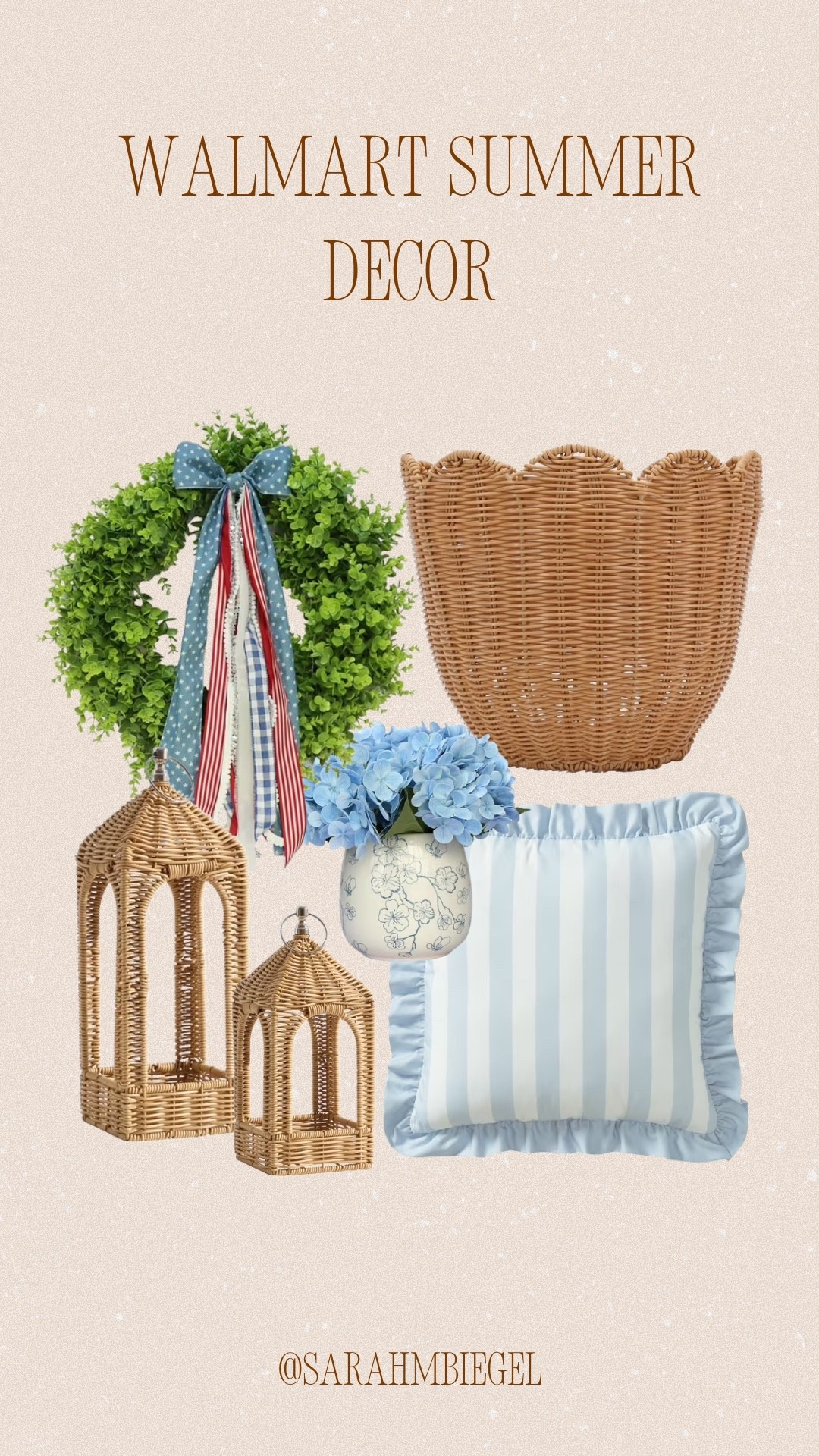 The cutest Walmart summer decor! Super affordable too! #summerdecor #summertime #affordabledecor