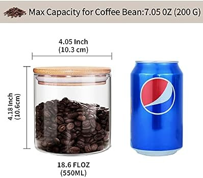 Food Storage Jar, 18.6 FL OZ (550 ML), [Thickened Version] 77L Glass Food Storage Jar with Airtig... | Amazon (US)