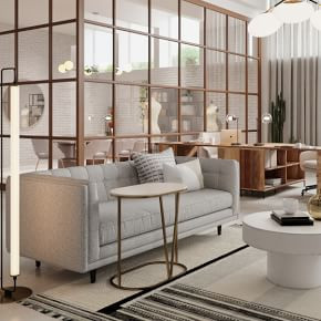 Rivera C-Shaped Side Table - Quartz | West Elm (US)