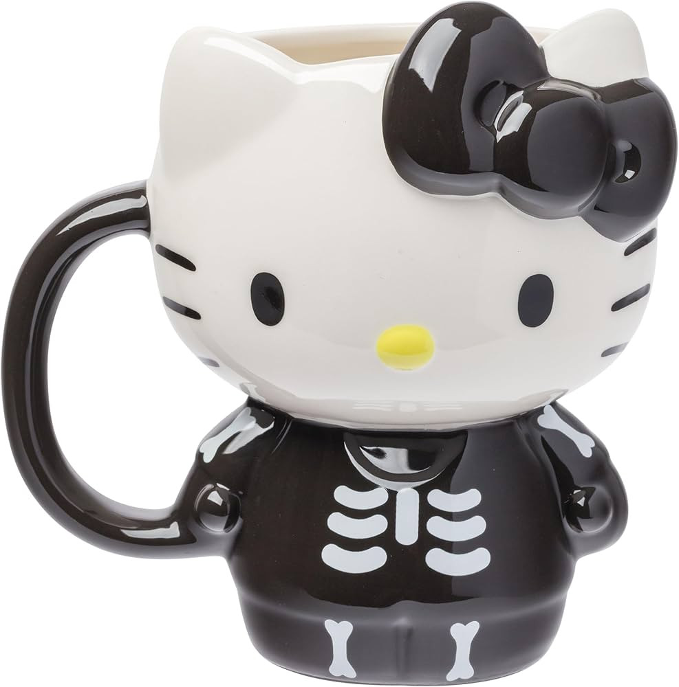 Silver Buffalo Sanrio Hello Kitty Halloween Skeleton Costume Ceramic 3D Sculpted Mug, 20 Ounces | Amazon (US)