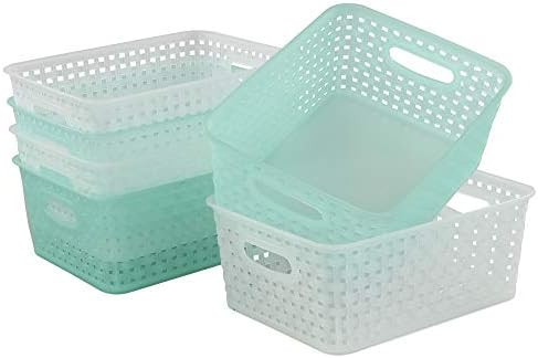 Fosly 6-pack Plastic Woven Basket, Weave Handy Storage Basket, Cupboard Storage Baskets | Amazon (UK)