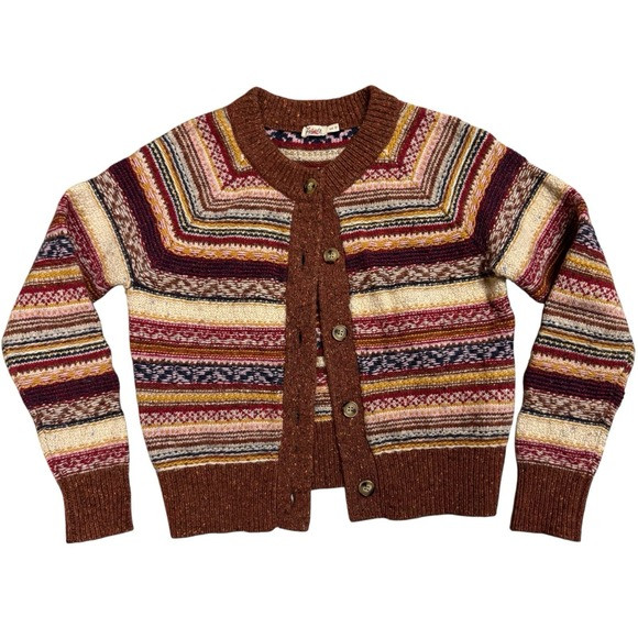 Faherty Marley Fair Isle Cardigan XXS Multicolor Wool Alpaca Blend Glam Boho | Poshmark