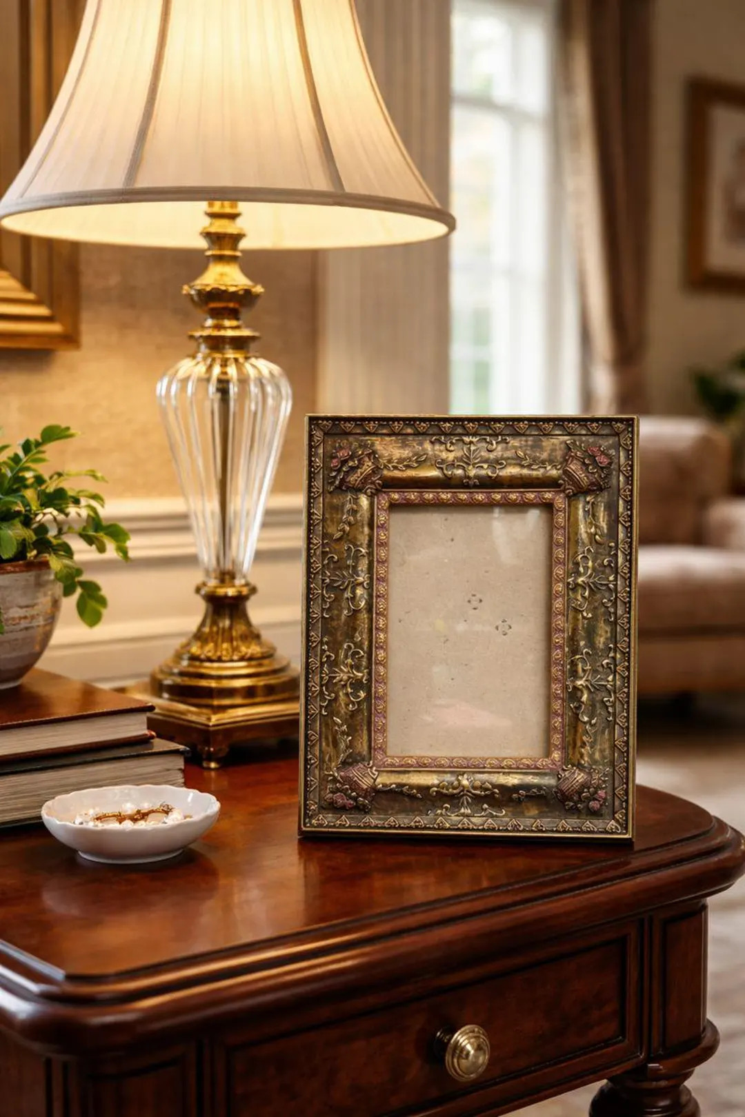 Ornate Antique-Style Green Picture Frame with Floral Detail | Elegant Vintage Gold Gilt Frame | T... | Etsy (US)