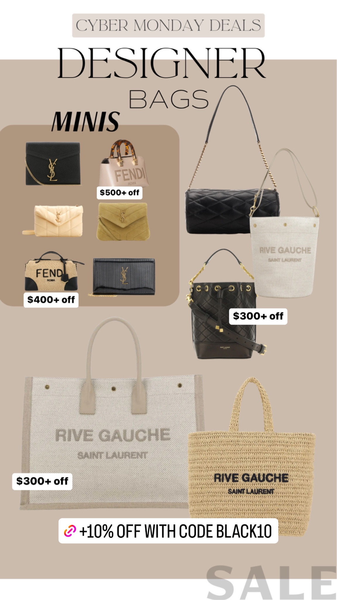 Designer bag finds for Cyber Monday! Use code BLACK10 for an additional 10% off.

#LTKGiftGuide #LTKHoliday #LTKsalealert
