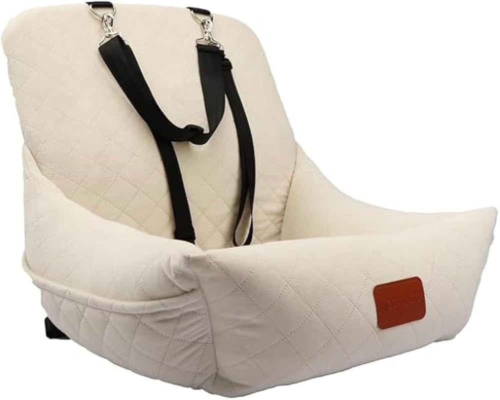 Dog Car Seat for Small Dogs,Ultra-Soft Fabric,2 Storage Pockets & Safety Leash,Adjustable Straps,... | Amazon (US)