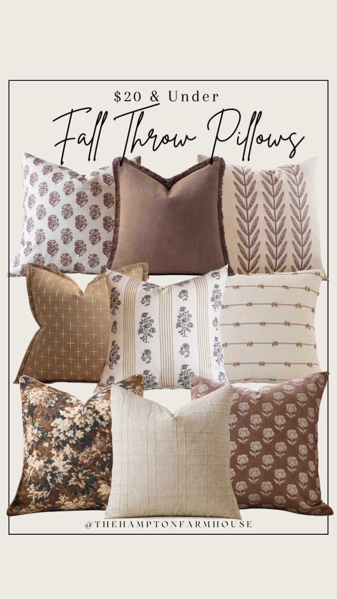 Fall throw pillows $20 & Under!

Living room, fall decor, home decor, neutral home 

#LTKHome #LTKSeasonal #LTKFindsUnder50