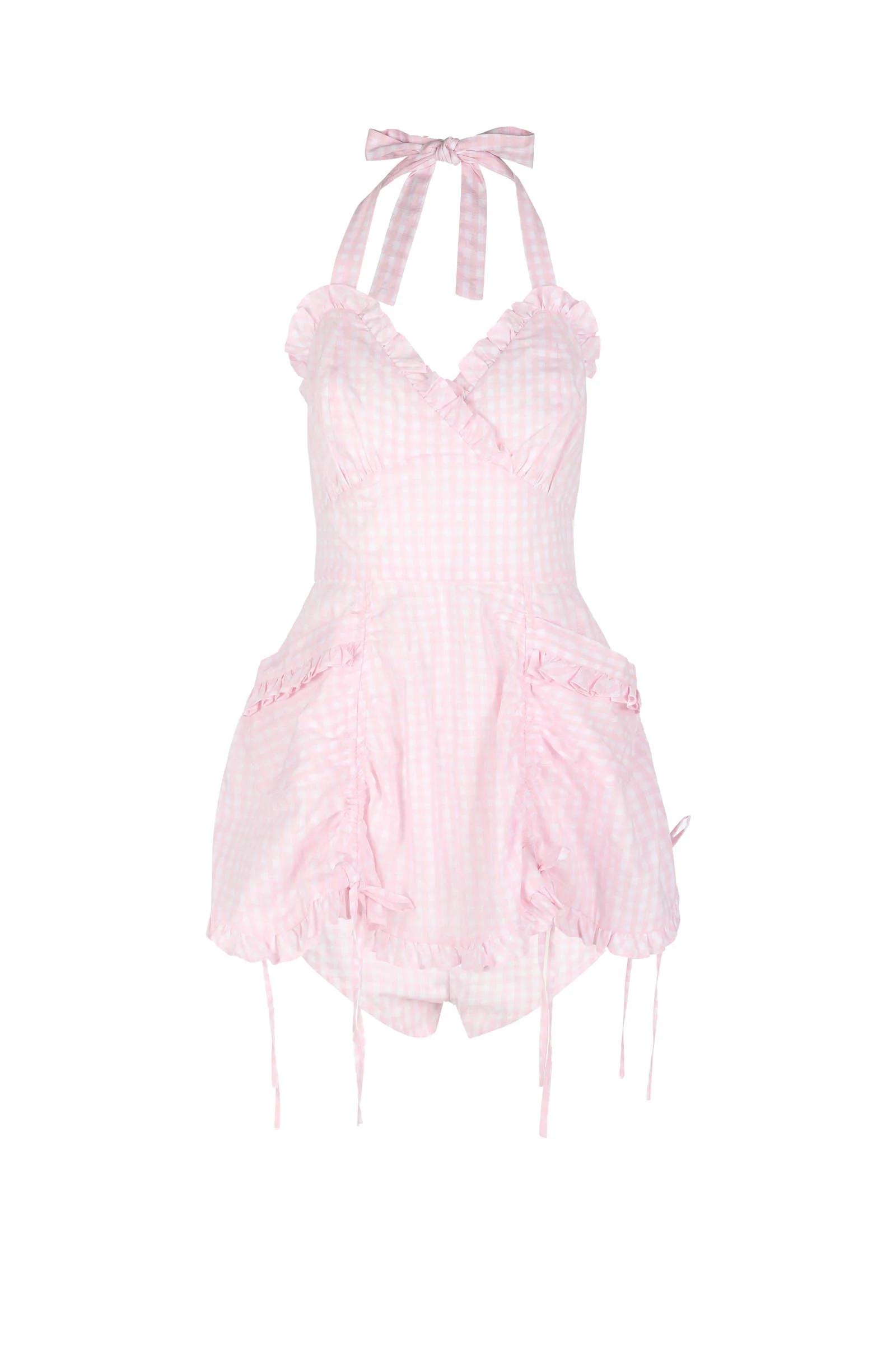 The Pink Gingham Playsuit Set | Selkie Collection