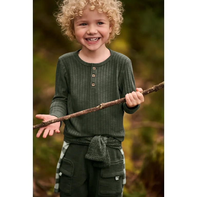 easy-peasy Toddler Boy Ribbed Henley with Long Sleeves, Sizes 18M-5T | Walmart (US)