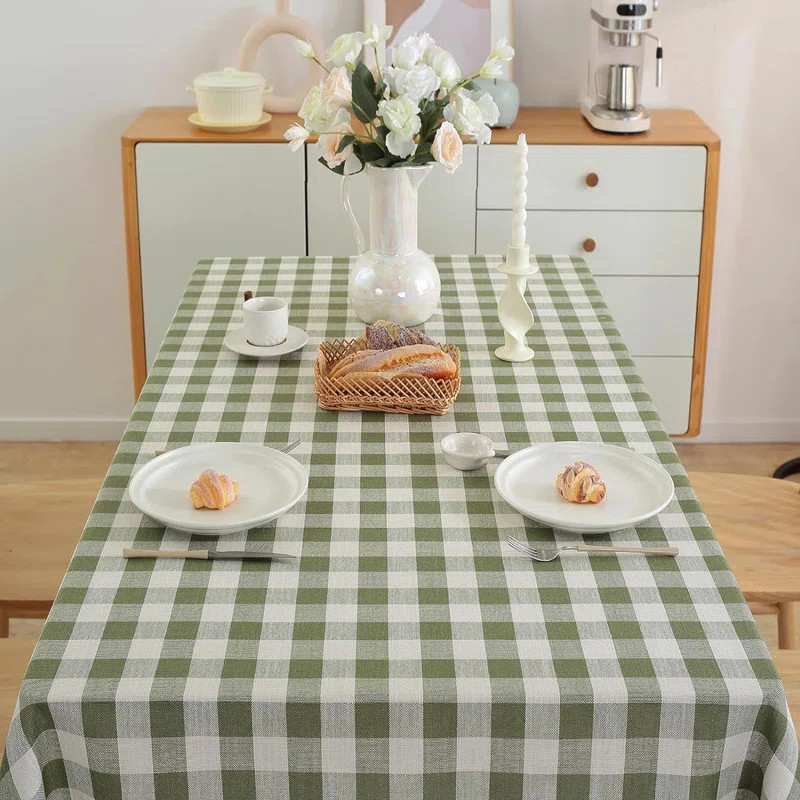 Tablecloth Rectangle Cotton Linen Fabric Gingham Table Cloth Buffalo Plaid Table Cover | Wayfair North America