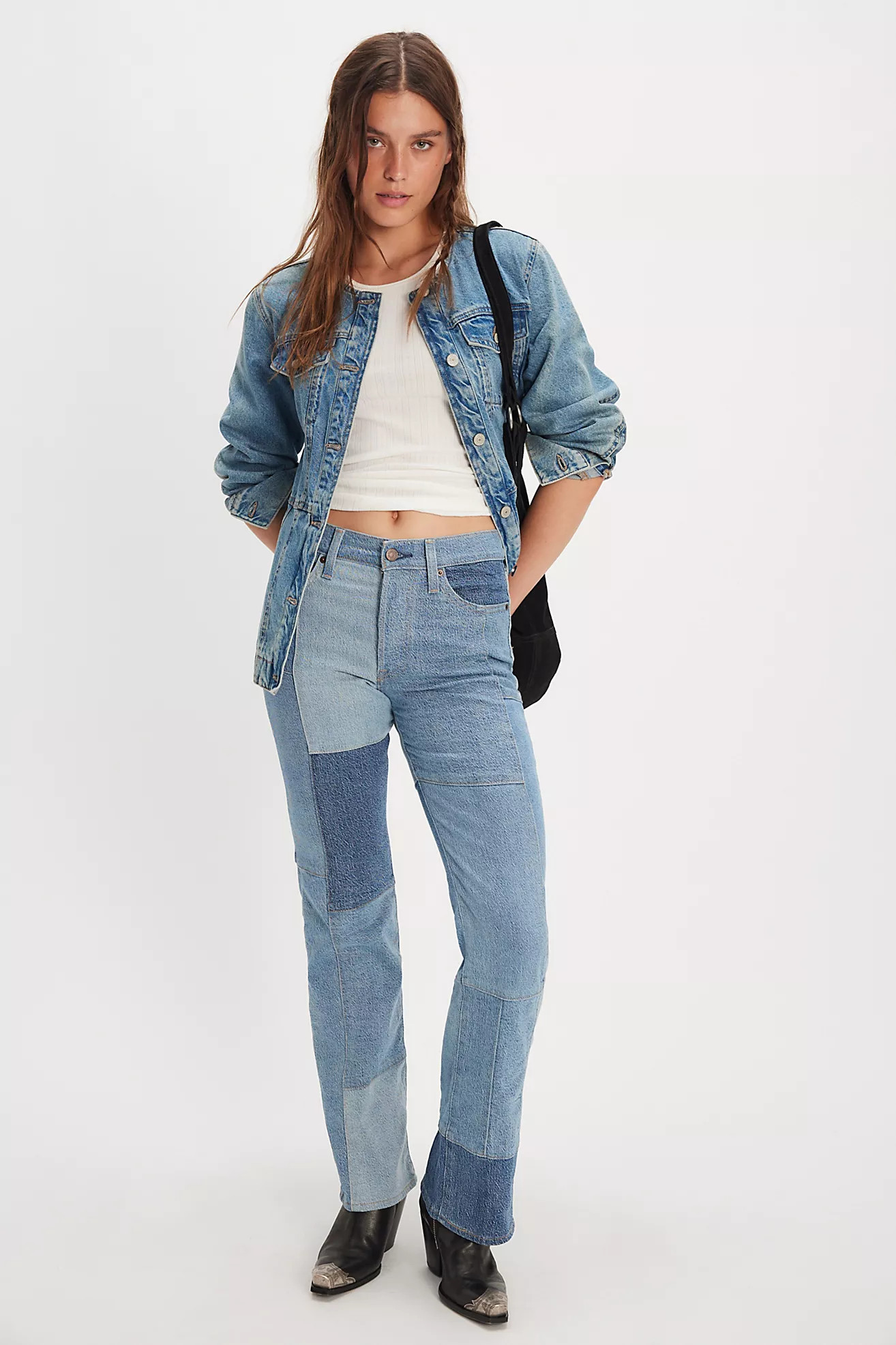 Levi's Wedgie Patchwork Bootcut Jeans | Free People (Global - UK&FR Excluded)