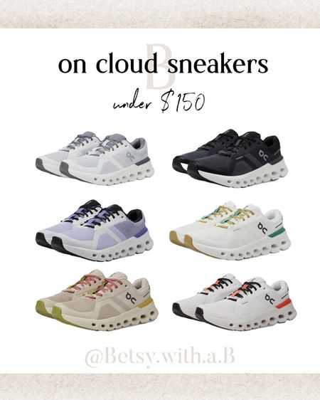 On cloud sneakers for under $150. 6 colors available. 


#LTKFitness #LTKActive #LTKShoeCrush