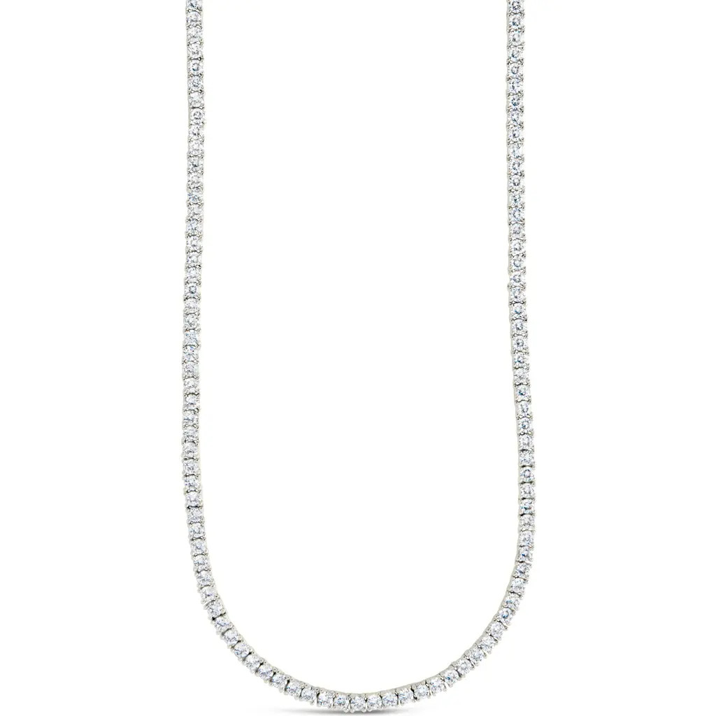 Sterling Forever Cubic Zirconia Tennis Necklace in Silver at Nordstrom Rack | Nordstrom Rack