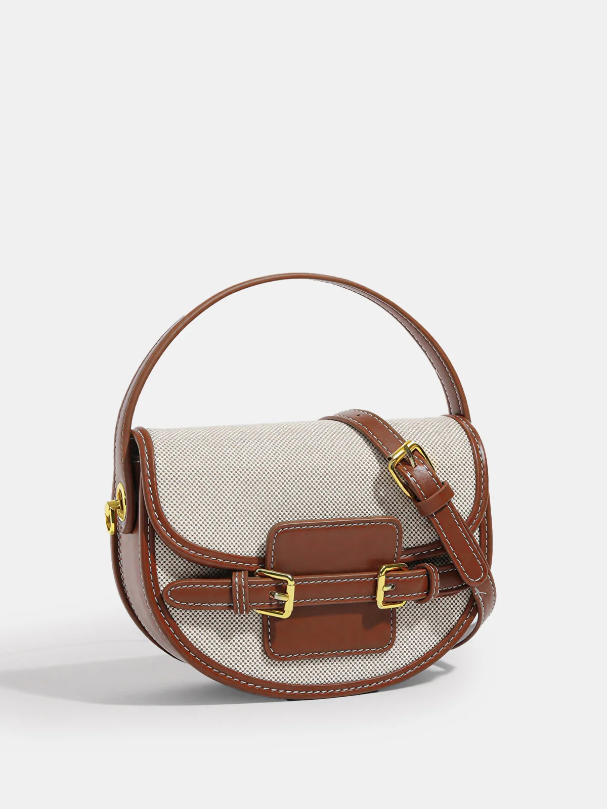 Vintage Buckle Saddle Crossbody Handbag | Commense