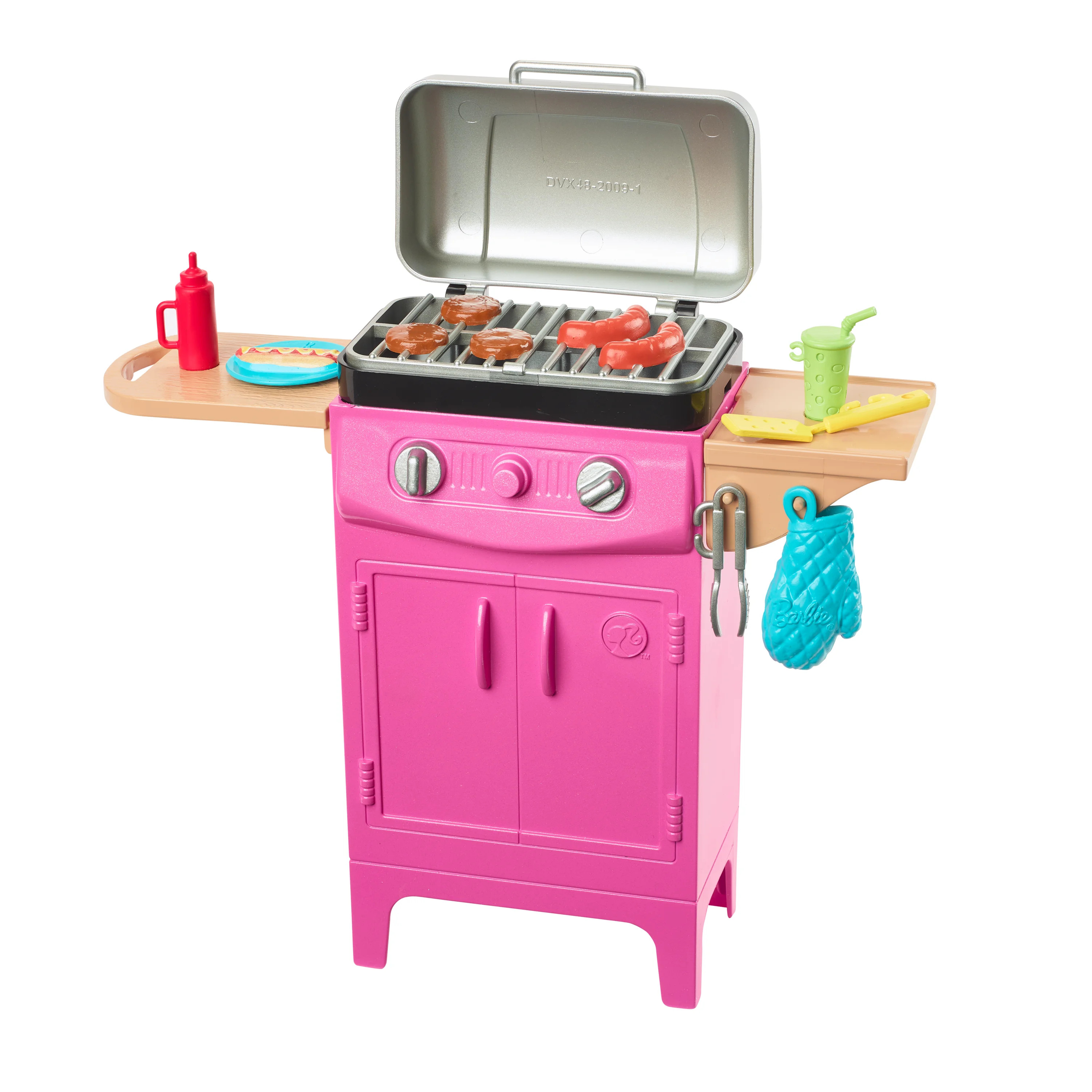 Barbie World Toy BBQ Grill Playset with 7 Dollhouse Accessories Including Grill with Working Lid ... | Walmart (US)