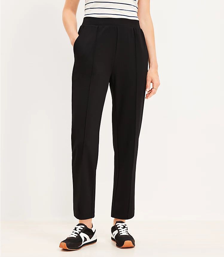 Pintucked Tapered Pants in Crepe | LOFT