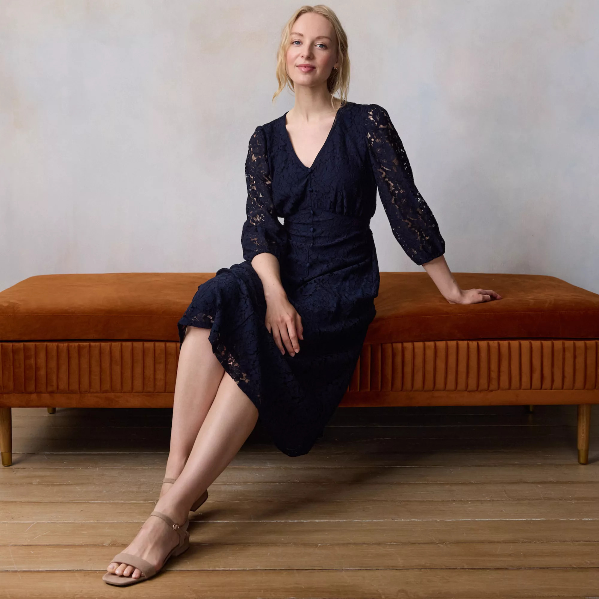 Petite LC Lauren Conrad V-Neck Midi Dress | Kohl's