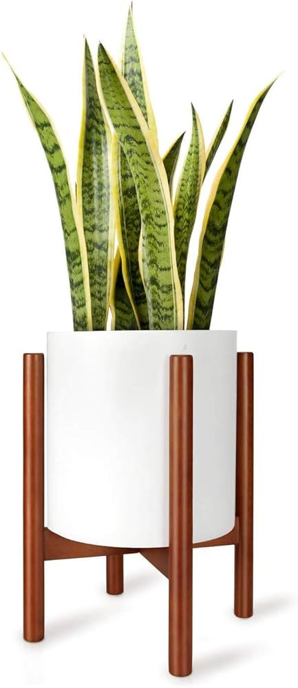 Mkono Plant Stand Mid Century Wood Flower Pot Holder (Plant Pot NOT Included) Modern Potted Stand... | Amazon (US)