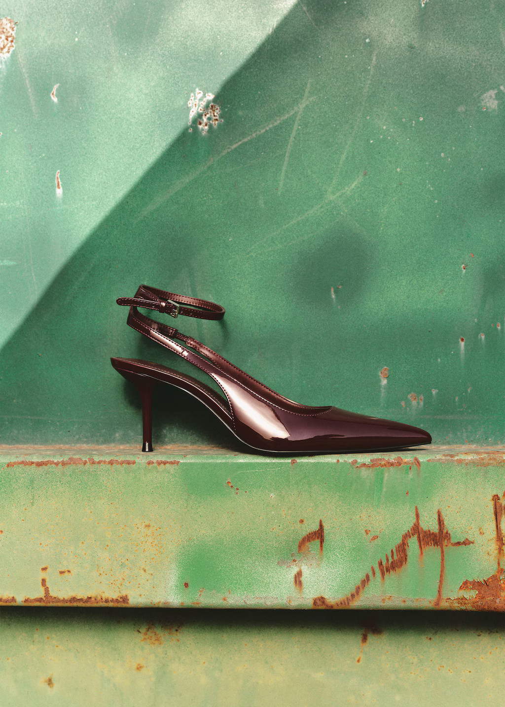 Patent heeled shoes burgundy - Woman - 5 - MANGO | MANGO (UK)