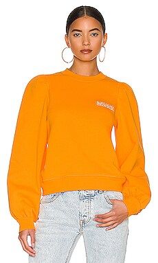 Ganni Logo Sweatshirt in Bright Marigold from Revolve.com | Revolve Clothing (Global)