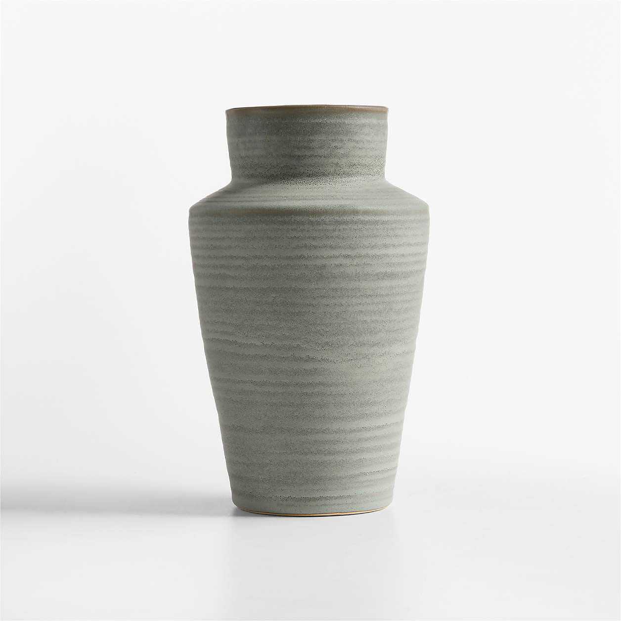 Cadeau Large Green Ceramic Vase 10" | Crate & Barrel