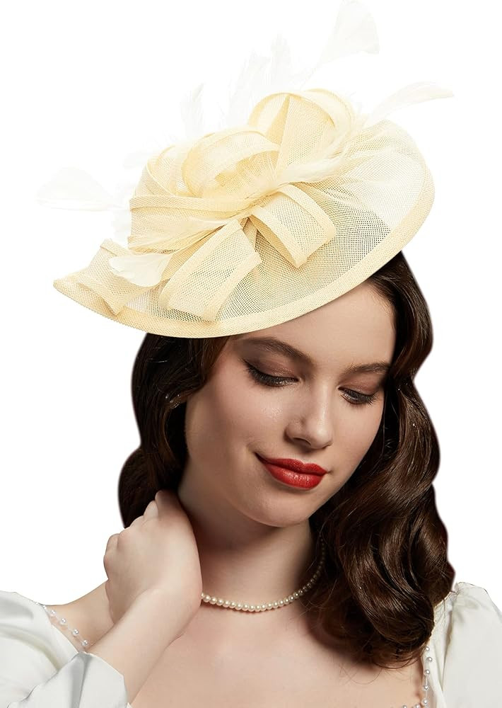 Cizoe Kentucky Derby Feather Fascinator Headbands Wedding Hair Clip Tea Party Hat for Women | Amazon (US)
