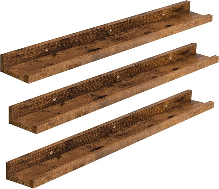 HOOBRO Floating Shelves, Wall Shelf Set of 3, 35.4 Inches Hanging Shelf with Raised Edge and Invi... | Amazon (US)