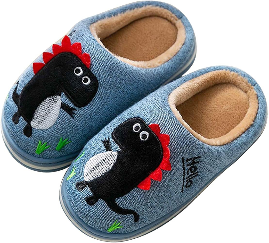 LÄTT LIV Kids Cute House Slippers Cozy Dinosaur Slippers Boys Girls Warm Plush Winter Indoor Sho... | Amazon (US)