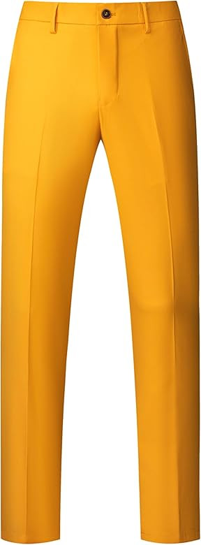 Mens Dress Pants Slim Fit Solid Color Skinny Trousers Classic Business Casual Wedding Suit Pants | Amazon (US)