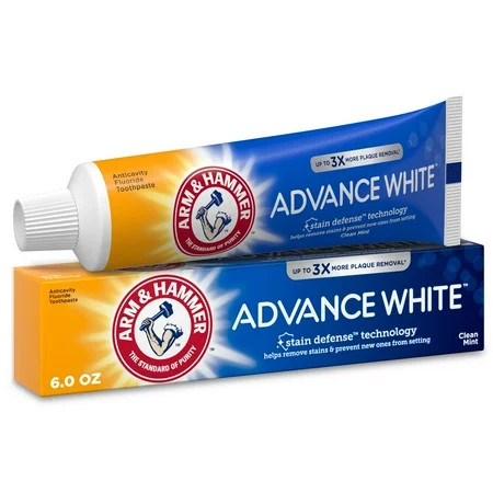 ARM & HAMMER Advance White Extreme Whitening Toothpaste with Fluoride Clean Mint 6 oz | Walmart (US)
