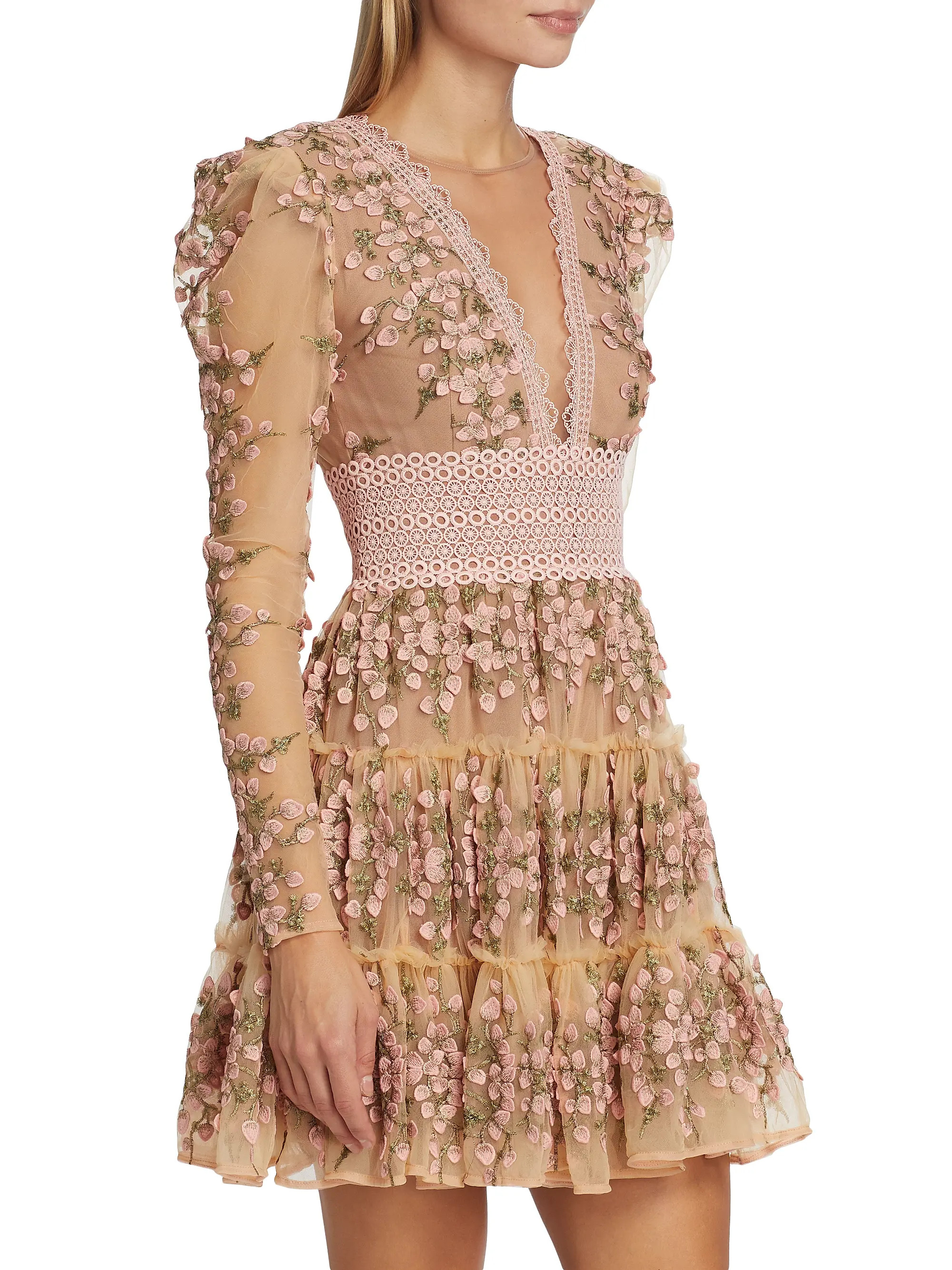 Megan Floral Crochet Lace Minidress | Saks Fifth Avenue