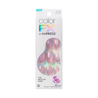 KISS Nails imPRESS ColorFX Press-On Fake Nails - Short Oval - Starry - 33ct | Target
