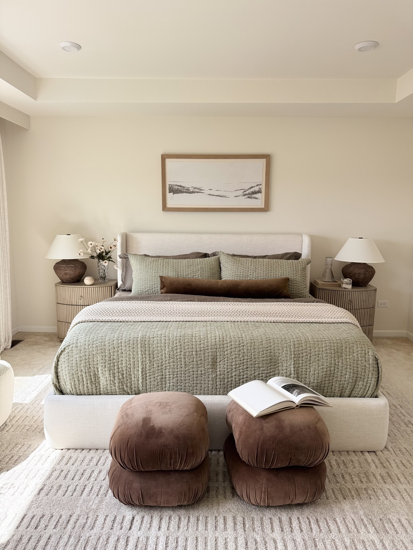 I’ve been loving this setup more and more every day 🤍

this pop of muted green tone just softens everything in the prettiest way and makes the whole room feel calm and refreshed! kept it simple, airy, & it simply refreshed the space so easily 〰️ 

one of those looks I know I’d always come back to🍈💫

#beddinginspo #bedroomstylingideas #modernorganic #transitionaldesign #intentionalhome

#LTKdayinmylife #LTKstorytime #LTKHome