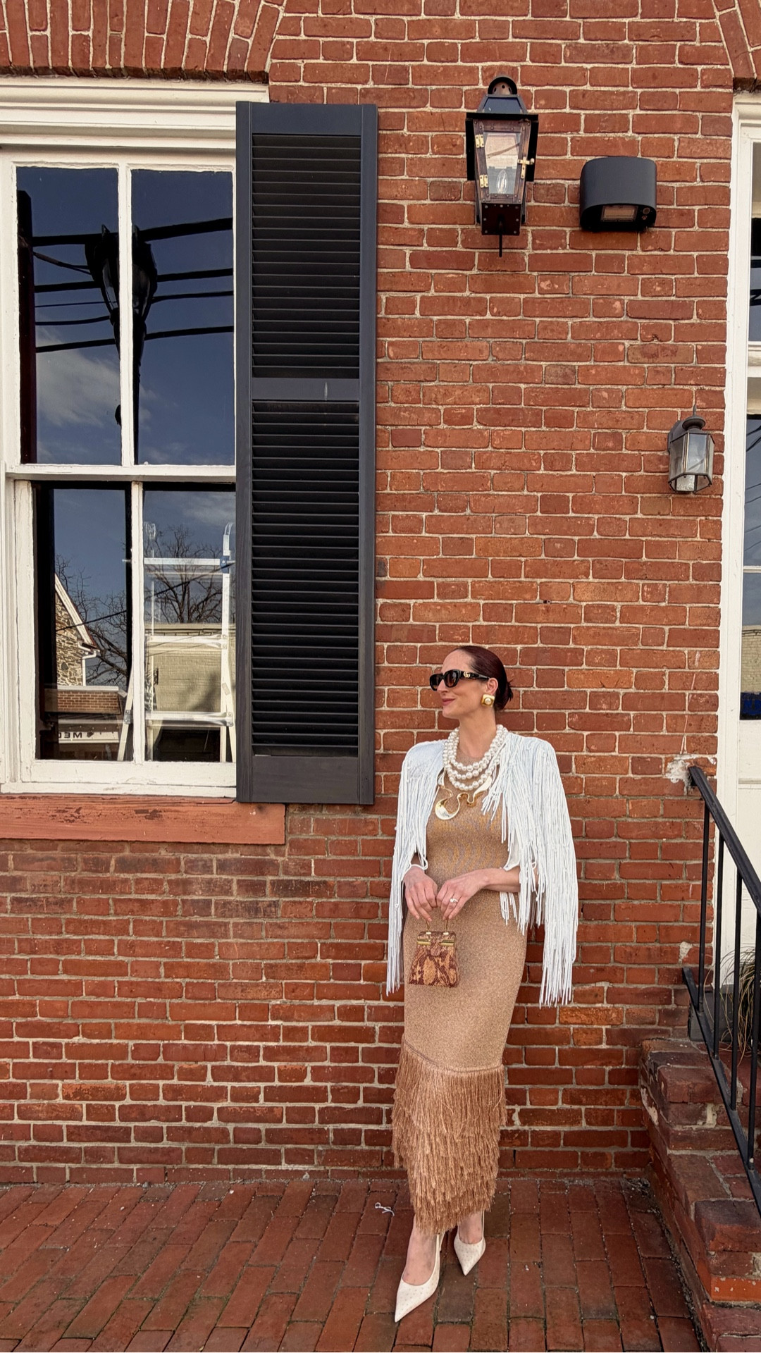 Neutral textures done right 🤍 This look is all about elevated layering + statement detail—a fitted knit dress styled with a fringe shawl for movement, finished with classic pointed heels and a mini top-handle bag. Timeless, but with personality.

Perfect for spring events, brunch, or a chic date night.

#LTKStyle #LTKSpring #NeutralOutfit #ChicStyle #PersonalStylist

#LTKSeasonal #LTKootd