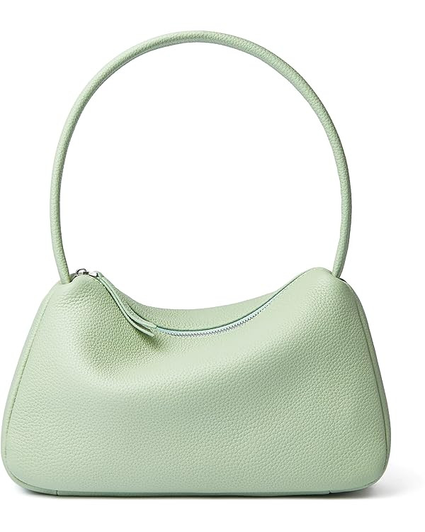 Small Leather Shoulder Bag For Women Premium Top Handle Tote Purse With Zipper Closure | Amazon (US)