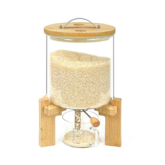 L'ÉPICÉA 5L Glass Rice Dispenser with Stand,Cereal Dispenser | Walmart (US)