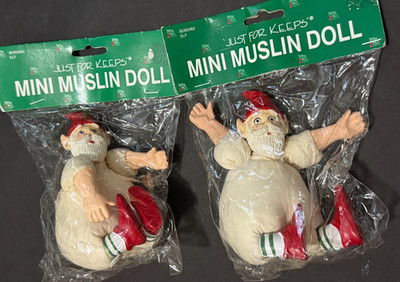 Lot of 2 Vintage 'Just For Keeps' Mini Muslin Elf Crafting Christmas Elves Dolls | eBay | eBay US