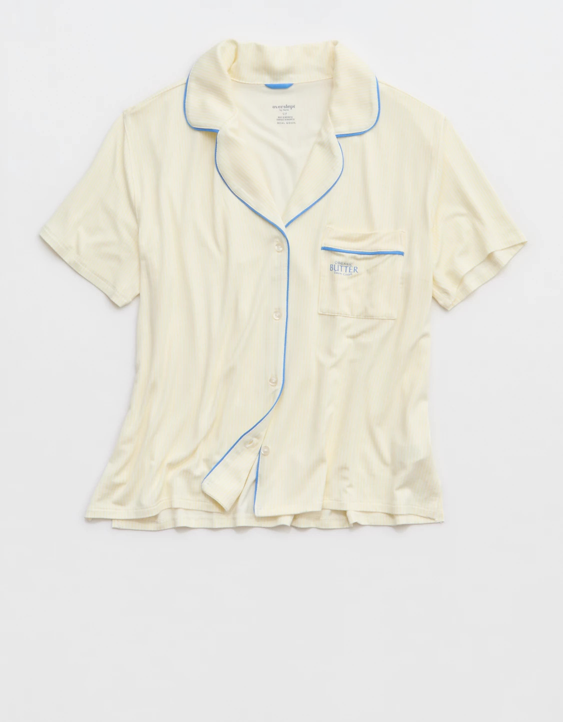 OVERSLEPT by Aerie Real Soft Short Sleeve Pajama Shirt | Aerie