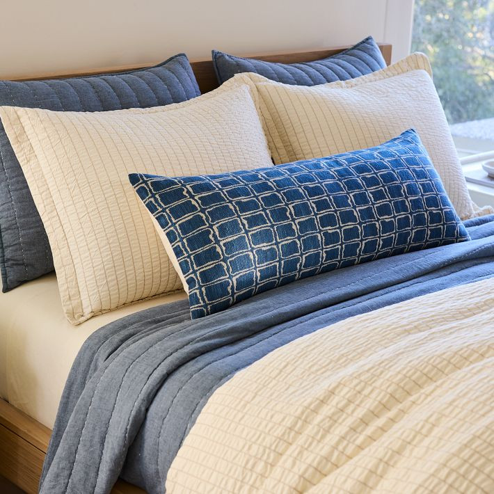 Silk Squares Lumbar Pillow Cover | West Elm (US)