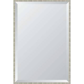 Bamboo Style 26 in. W x 38 in. H Rectangle Silver Framed Mirror | The Home Depot